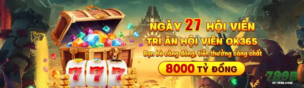 Banner 789B Khuyến mãi giới thiệu các chương trình ưu đãi và sự kiện nổi bật.
